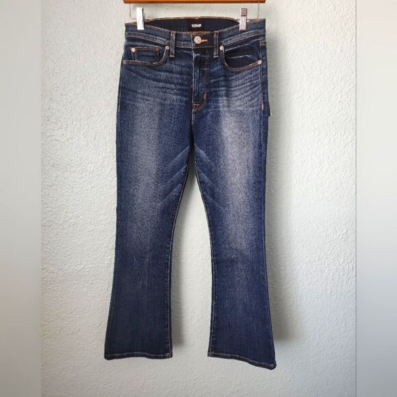 Hudson NWT Brix High-Rise Cropped Flared Stretch Denim Dark Wash Jeans Size 27 - Picture 1 of 10
